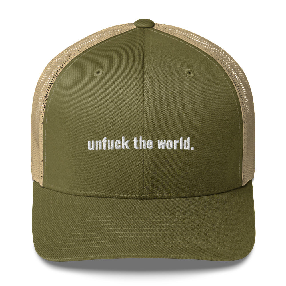 unfuck this extra truckery hat. Trucker Cap - south of space
