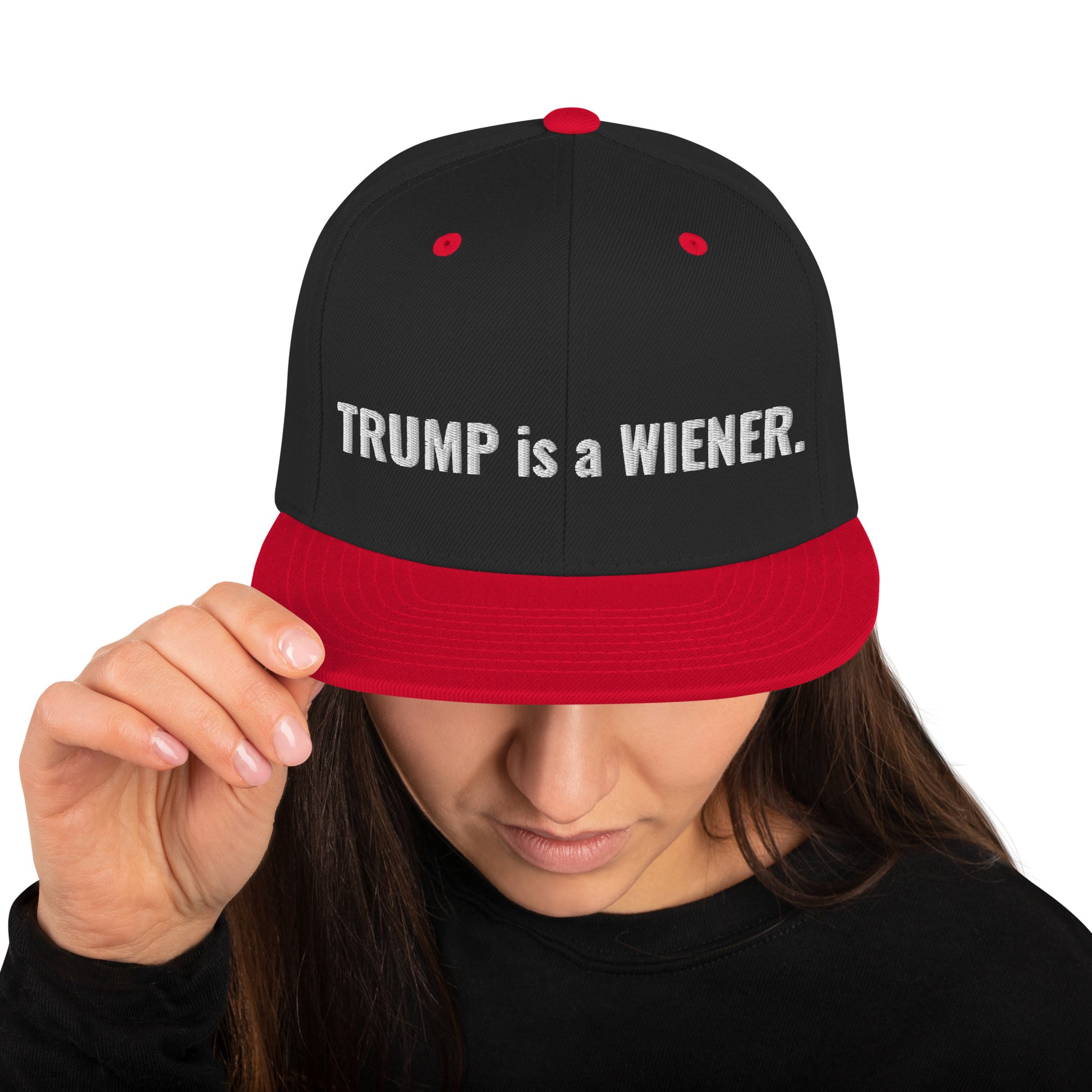 trump is a wiener snapback hat - south of space