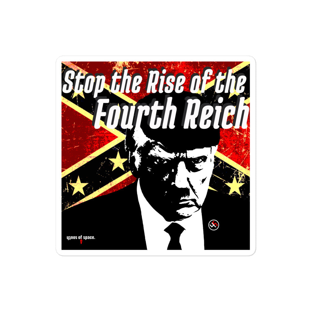 trump vs. hitler bubble-free stickers - south of space