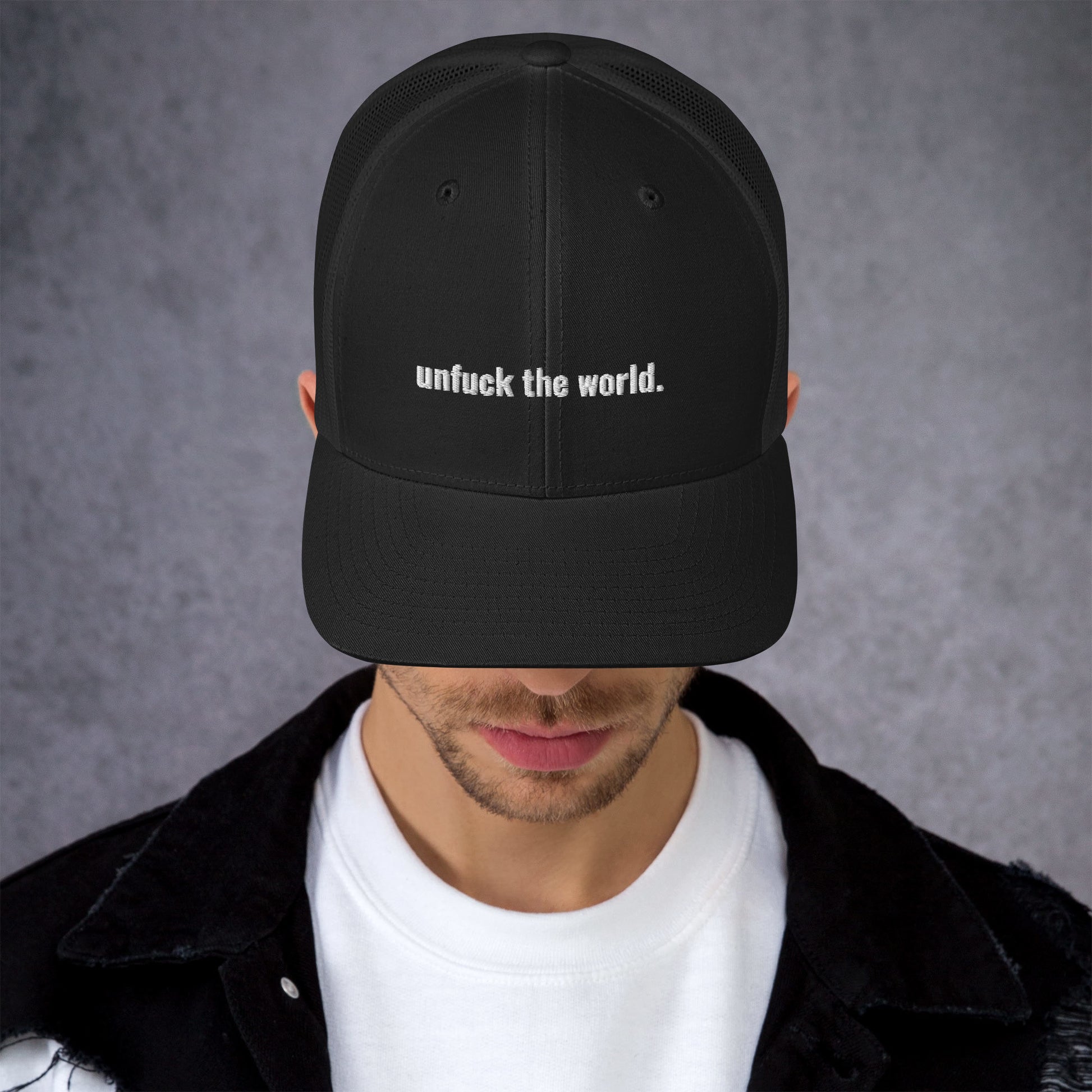 unfuck this extra truckery hat.  Trucker Cap - south of space